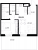 Планировка однокомнатной квартиры площадью 49.43 кв. м в новостройке ЖК "Черная речка, 41"