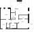 Планировка двухкомнатной квартиры площадью 77.57 кв. м в новостройке ЖК "Черная речка, 41"