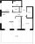 Планировка двухкомнатной квартиры площадью 74.34 кв. м в новостройке ЖК "Черная речка, 41"