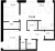 Планировка двухкомнатной квартиры площадью 74.33 кв. м в новостройке ЖК "Черная речка, 41"