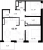 Планировка двухкомнатной квартиры площадью 62.97 кв. м в новостройке ЖК "Черная речка, 41"