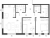 Планировка четырехкомнатной квартиры площадью 70.71 кв. м в новостройке ЖК "Черная речка, 41"