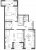 Планировка двухкомнатной квартиры площадью 110.2 кв. м в новостройке ЖК "Domino"