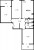 Планировка трехкомнатной квартиры площадью 95.1 кв. м в новостройке ЖК "Domino"