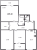 Планировка трехкомнатной квартиры площадью 109.4 кв. м в новостройке ЖК "Domino"