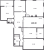 Планировка пятикомнатной квартиры площадью 149.3 кв. м в новостройке ЖК "Domino"