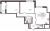 Планировка двухкомнатной квартиры площадью 69.23 кв. м в новостройке ЖК "Автограф"