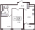 Планировка двухкомнатной квартиры площадью 56.46 кв. м в новостройке ЖК "Автограф"