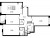 Планировка трехкомнатной квартиры площадью 102.06 кв. м в новостройке ЖК "Автограф"