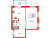 Планировка однокомнатной квартиры площадью 45.87 кв. м в новостройке ЖК "Окла"