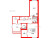 Планировка однокомнатной квартиры площадью 55.91 кв. м в новостройке ЖК "Окла"