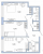 Планировка двухкомнатной квартиры площадью 57.5 кв. м в новостройке ЖК "Окла"
