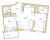 Планировка двухкомнатной квартиры площадью 65.72 кв. м в новостройке ЖК "Окла"
