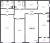 Планировка трехкомнатной квартиры площадью 124.02 кв. м в новостройке ЖК "Monodom Line"