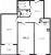 Планировка двухкомнатной квартиры площадью 68.11 кв. м в новостройке ЖК "Grand View"