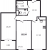 Планировка двухкомнатной квартиры площадью 68.04 кв. м в новостройке ЖК "Grand View"