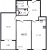 Планировка двухкомнатной квартиры площадью 68.22 кв. м в новостройке ЖК "Grand View"