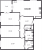 Планировка трехкомнатной квартиры площадью 104 кв. м в новостройке ЖК "Grand View"