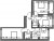 Планировка трехкомнатной квартиры площадью 76.65 кв. м в новостройке ЖК "Счастье 2"