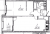 Планировка однокомнатной квартиры площадью 56.94 кв. м в новостройке ЖК "е.волюция"