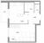 Планировка однокомнатной квартиры площадью 41.61 кв. м в новостройке ЖК "AEROCITY-2"