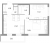 Планировка двухкомнатной квартиры площадью 56.16 кв. м в новостройке ЖК "AEROCITY-2"