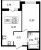 Планировка однокомнатной квартиры площадью 37.09 кв. м в новостройке ЖК "ЦДС Новые горизонты"
