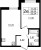 Планировка однокомнатной квартиры площадью 35.24 кв. м в новостройке ЖК "ЦДС Новые горизонты"
