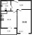 Планировка однокомнатной квартиры площадью 39.88 кв. м в новостройке ЖК "ЦДС Новые горизонты"