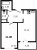 Планировка однокомнатной квартиры площадью 41.08 кв. м в новостройке ЖК "ЦДС Новые горизонты"