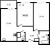 Планировка двухкомнатной квартиры площадью 58.82 кв. м в новостройке ЖК "ЦДС Новые горизонты"
