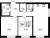 Планировка двухкомнатной квартиры площадью 60.98 кв. м в новостройке ЖК "ЦДС Новые горизонты"