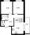 Планировка двухкомнатной квартиры площадью 47.33 кв. м в новостройке ЖК "ЦДС Новые горизонты"