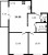 Планировка двухкомнатной квартиры площадью 54.96 кв. м в новостройке ЖК "ЦДС Новые горизонты"