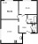 Планировка двухкомнатной квартиры площадью 56.31 кв. м в новостройке ЖК "ЦДС Новые горизонты"