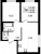 Планировка двухкомнатной квартиры площадью 49.38 кв. м в новостройке ЖК "ЦДС Новые горизонты"