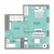 Планировка однокомнатных апартаментов площадью 40.1 кв. м в новостройке Апартаменты "Начало"