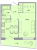Планировка однокомнатной квартиры площадью 33 кв. м в новостройке ЖК "Стороны света"