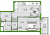 Планировка однокомнатной квартиры площадью 37.98 кв. м в новостройке ЖК "FRIENDS"
