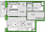 Планировка однокомнатной квартиры площадью 35.64 кв. м в новостройке ЖК "FRIENDS"