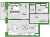 Планировка однокомнатной квартиры площадью 35.75 кв. м в новостройке ЖК "FRIENDS"