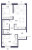 Планировка двухкомнатной квартиры площадью 59.2 кв. м в новостройке ЖК "Сампсониевский, 32"
