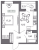 Планировка однокомнатной квартиры площадью 38.62 кв. м в новостройке ЖК "Аквилон ZALIVE"
