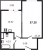 Планировка однокомнатной квартиры площадью 37.2 кв. м в новостройке ЖК "Аквилон ZALIVE"