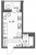 Планировка студии площадью 21.23 кв. м в новостройке ЖК "Аквилон ZALIVE"