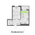 Планировка однокомнатной квартиры площадью 41.4 кв. м в новостройке ЖК "Аквилон ZALIVE"