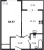 Планировка однокомнатной квартиры площадью 38.97 кв. м в новостройке ЖК "Аквилон ZALIVE"