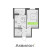 Планировка однокомнатной квартиры площадью 34.9 кв. м в новостройке ЖК "Аквилон ZALIVE"
