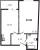 Планировка однокомнатной квартиры площадью 39.08 кв. м в новостройке ЖК "Аквилон ZALIVE"