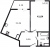 Планировка однокомнатной квартиры площадью 41.04 кв. м в новостройке ЖК "Аквилон ZALIVE"